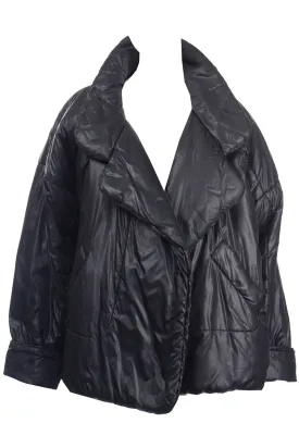 1980s Norma Kamali OMO Vintage Black Sleeping Bag Coat