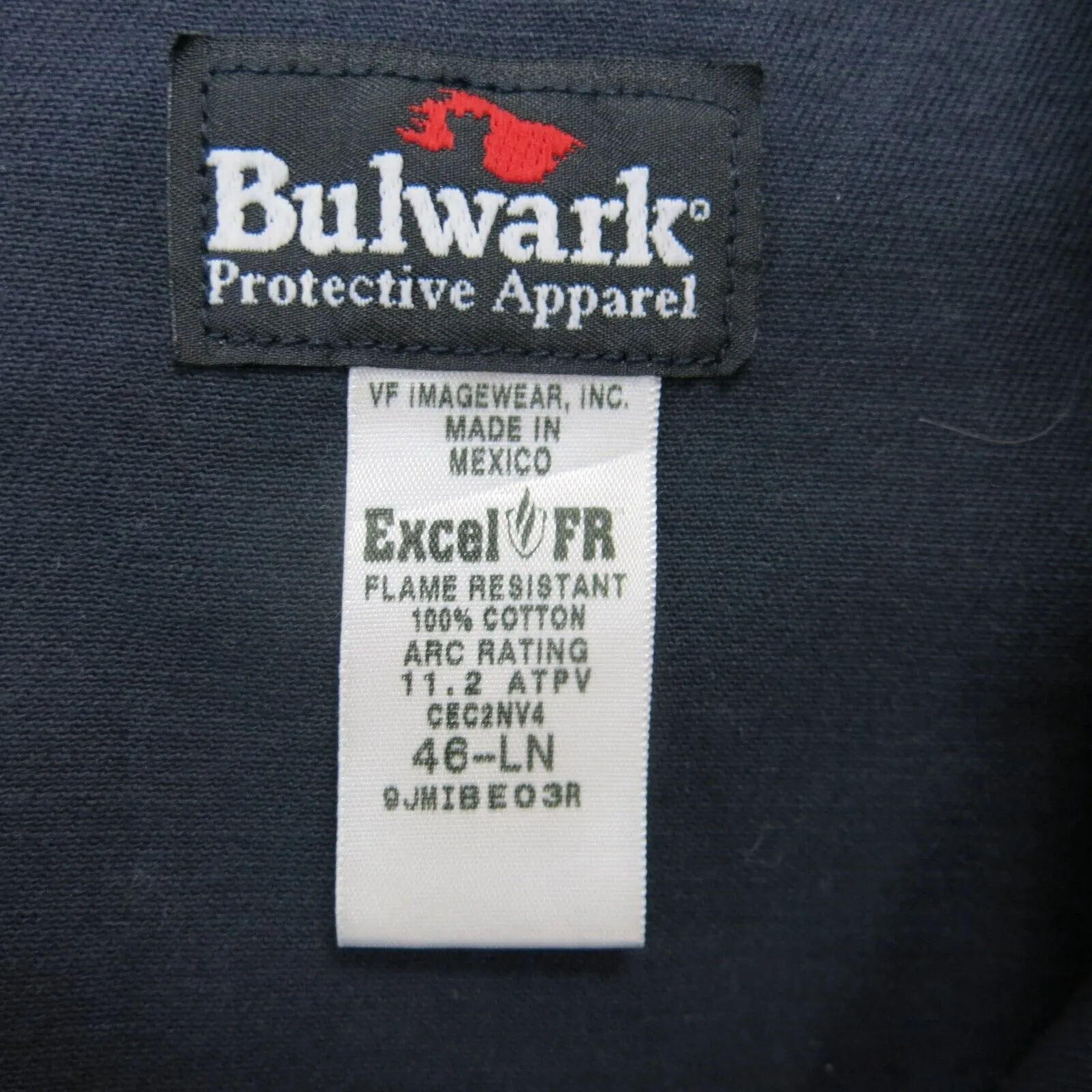 Bulwark Mens Insulated Overalls Jumpsuit Long Sleeve 100% Cotton Blue Size 46
