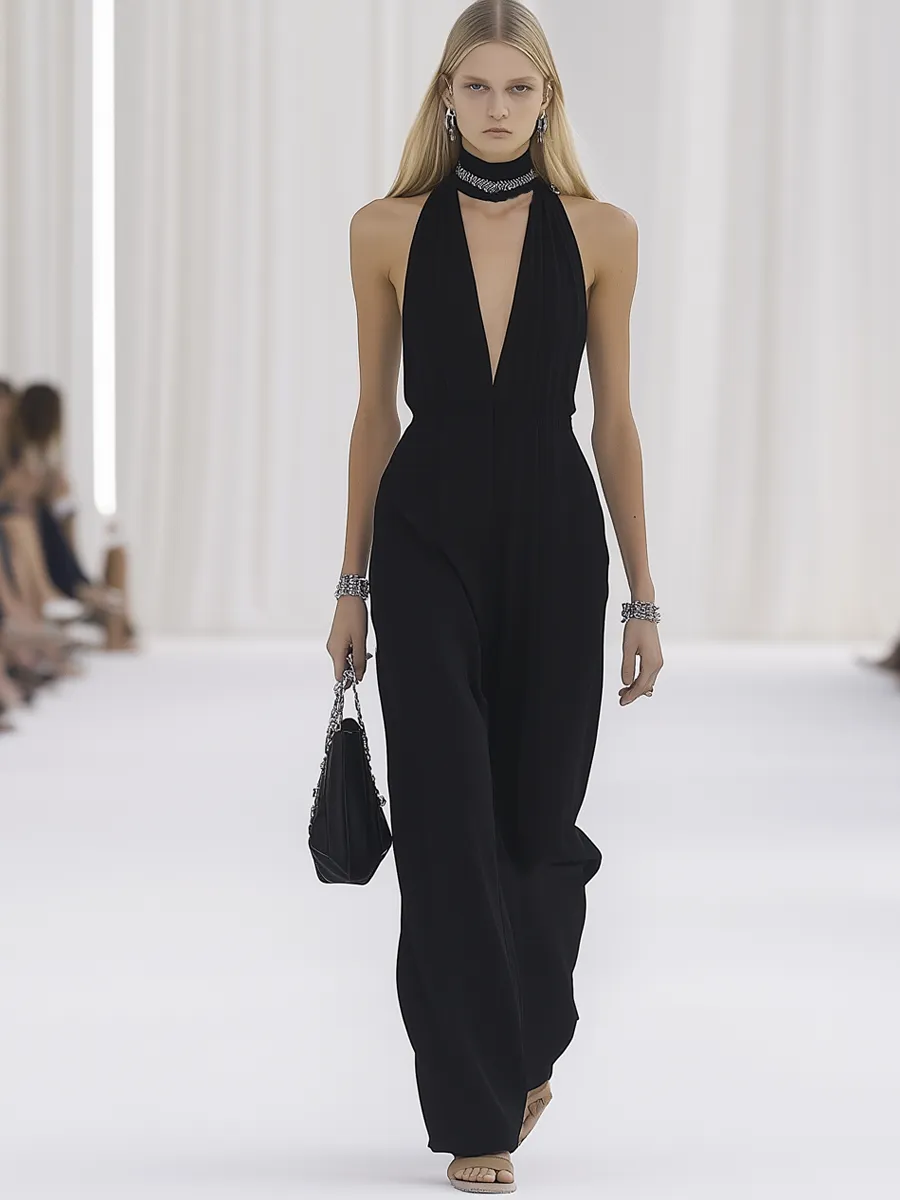 Casual High-End Sleeveless Hollow Jumpsuit