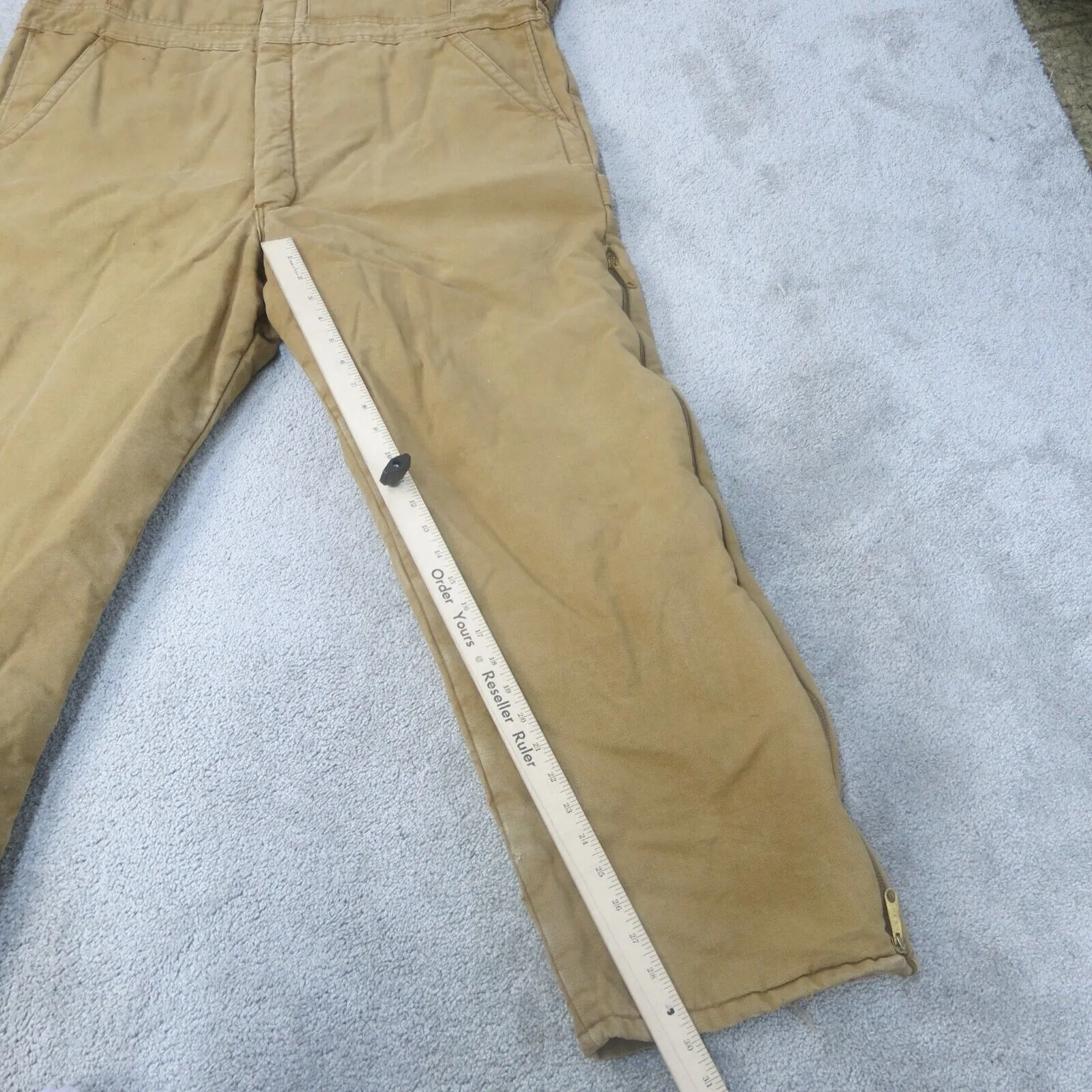 Dickies Overall Jumpsuit Mens 46/48 Brown Insulated Workwear Chest Pocket Logo