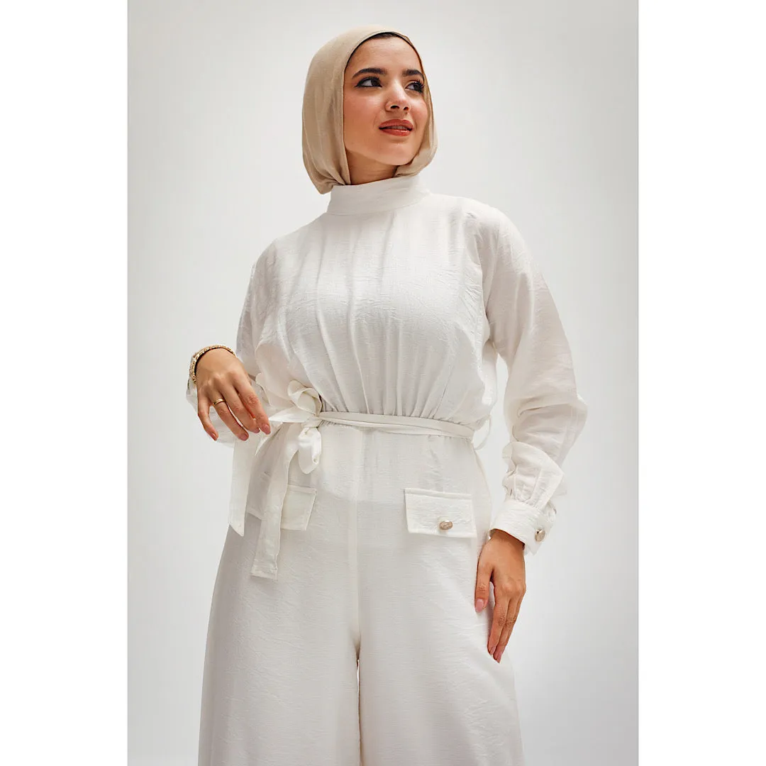 High waisted linen jumpsuit