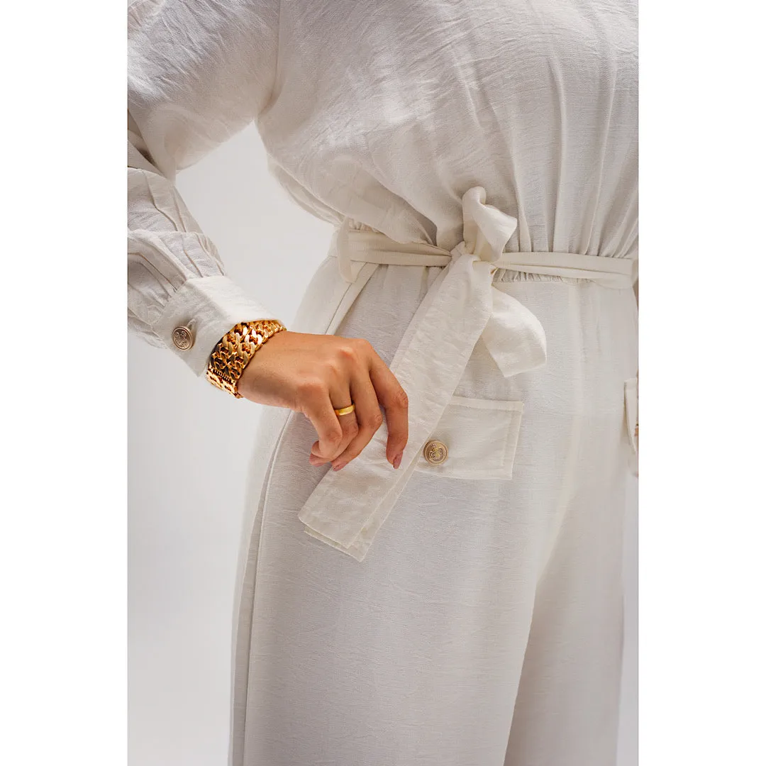 High waisted linen jumpsuit