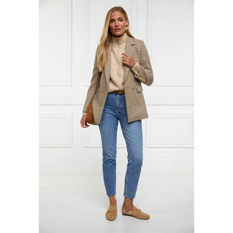 Holland Cooper Tori Half Zip Ladies Knit Jumper - Camel