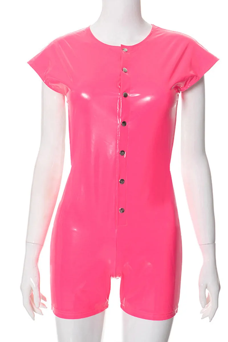 JS3317 Patent Leather Rompers