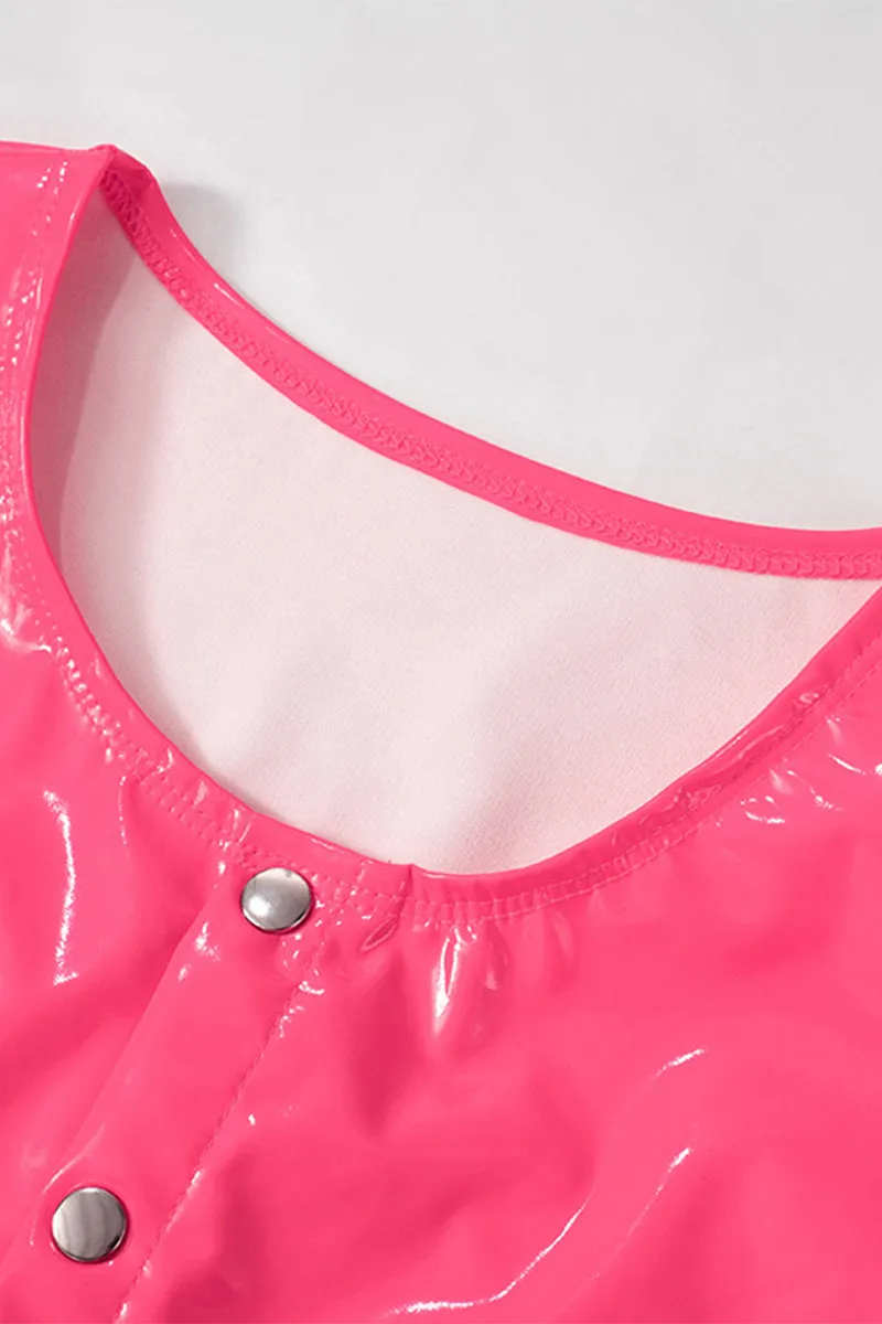 JS3317 Patent Leather Rompers