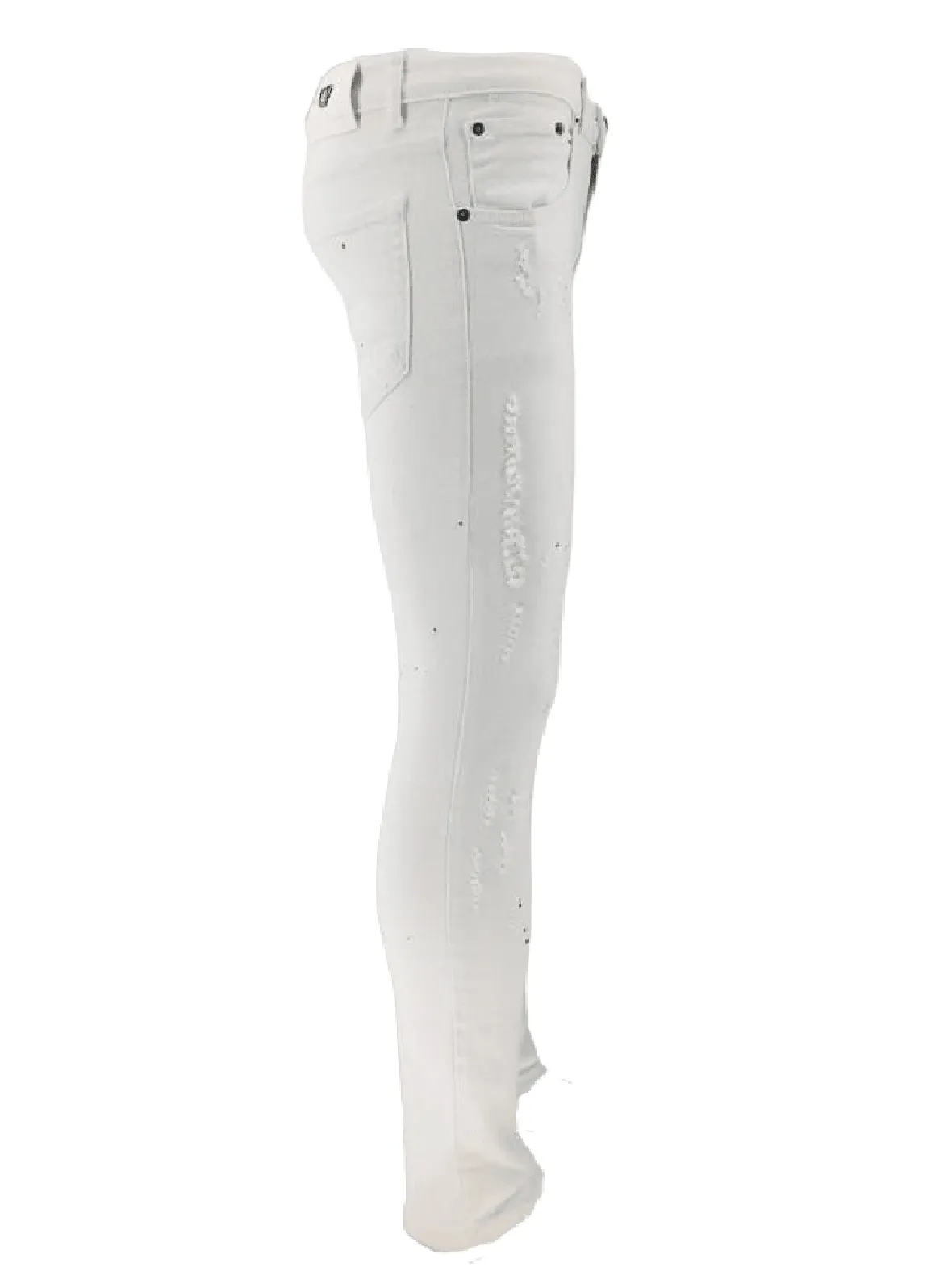 Mens Denim Jeans Georgio Peviani Slim Fit Ripped Soft Stretch Men Biker Pants