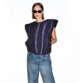 Midnight Frill Puffer Vest