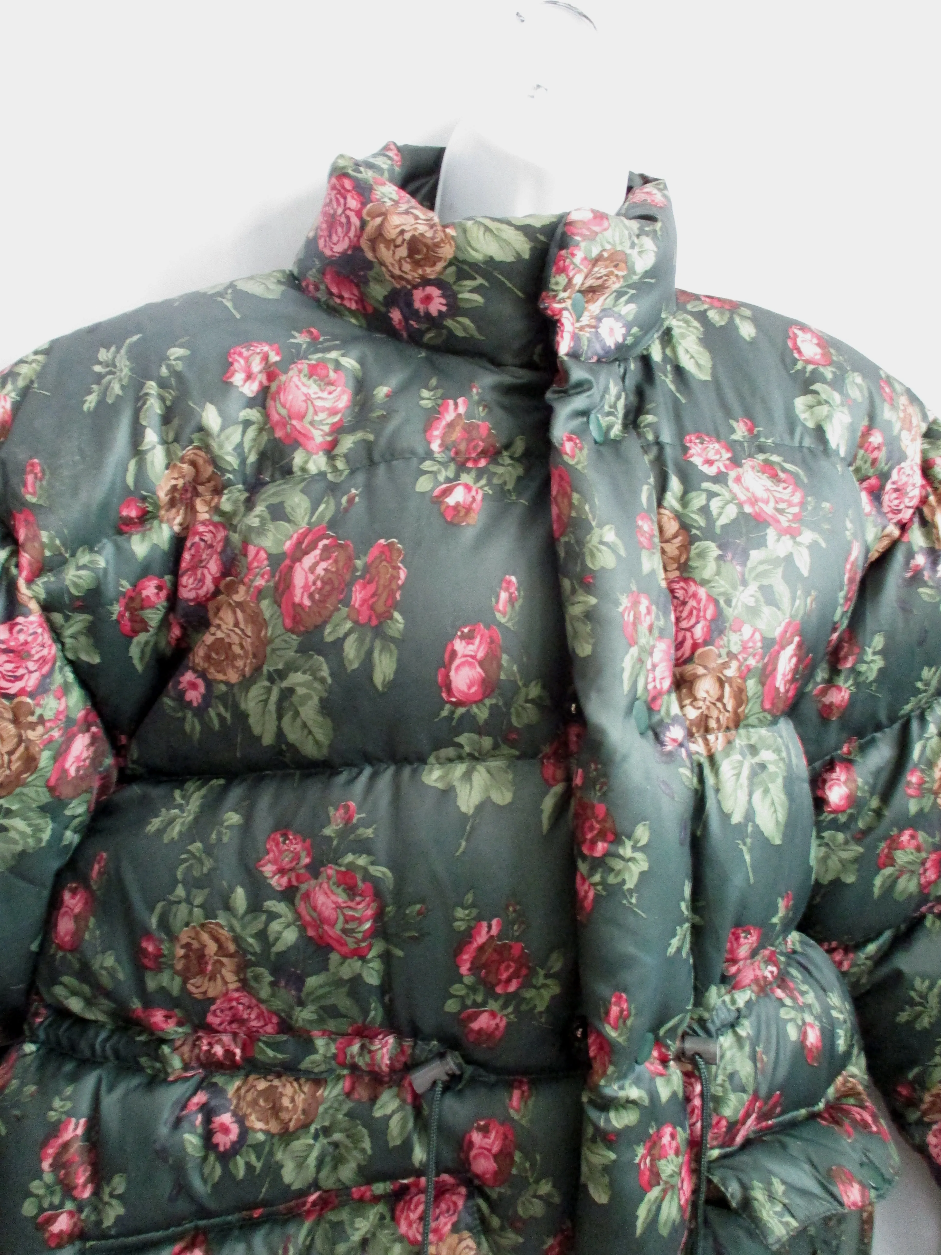 NAF NAF DOWN Puffer jacket coat FLORAL Hood 1