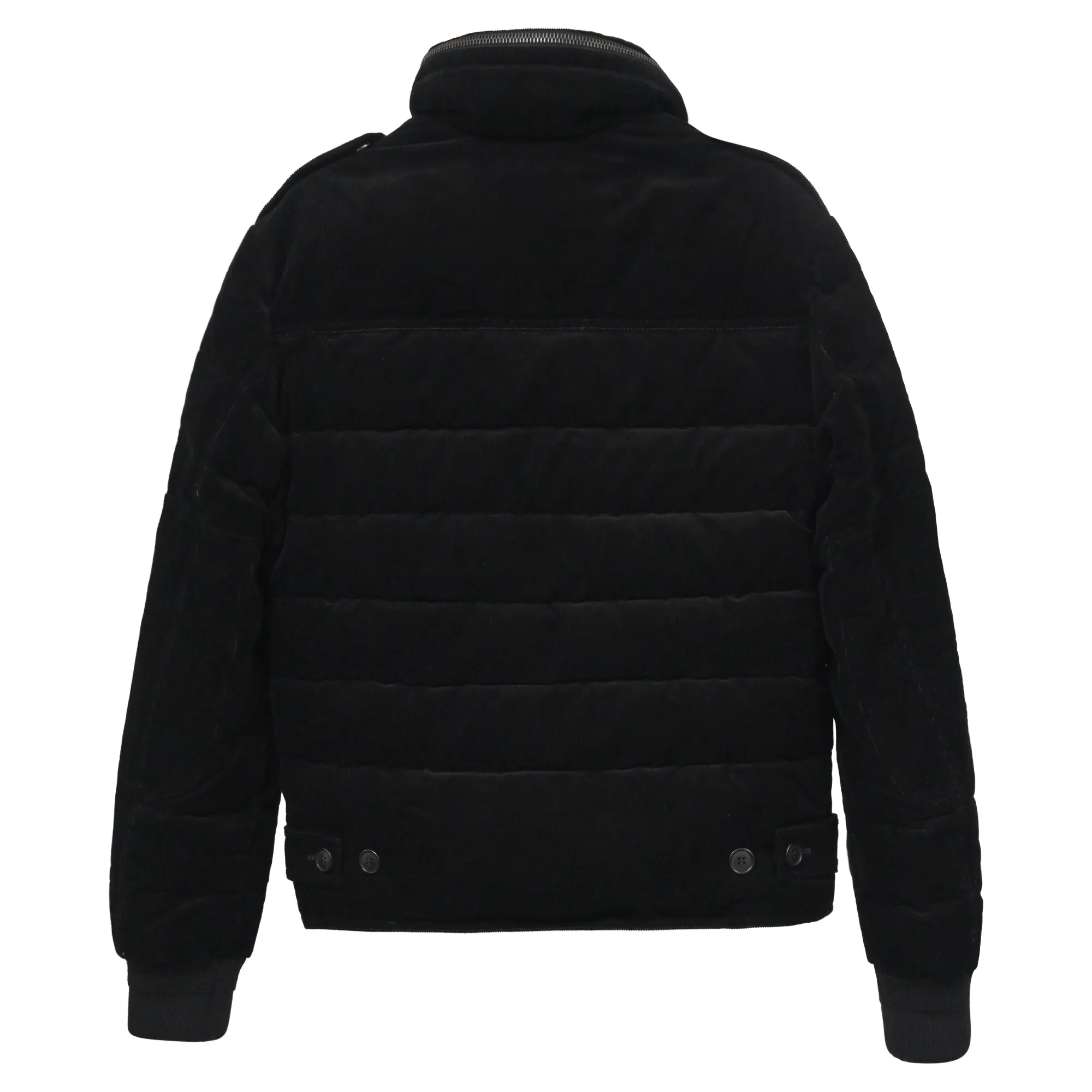 Saint Laurent 2017 Bad Lieutenant Corduroy Puffer Coat in Black Cotton