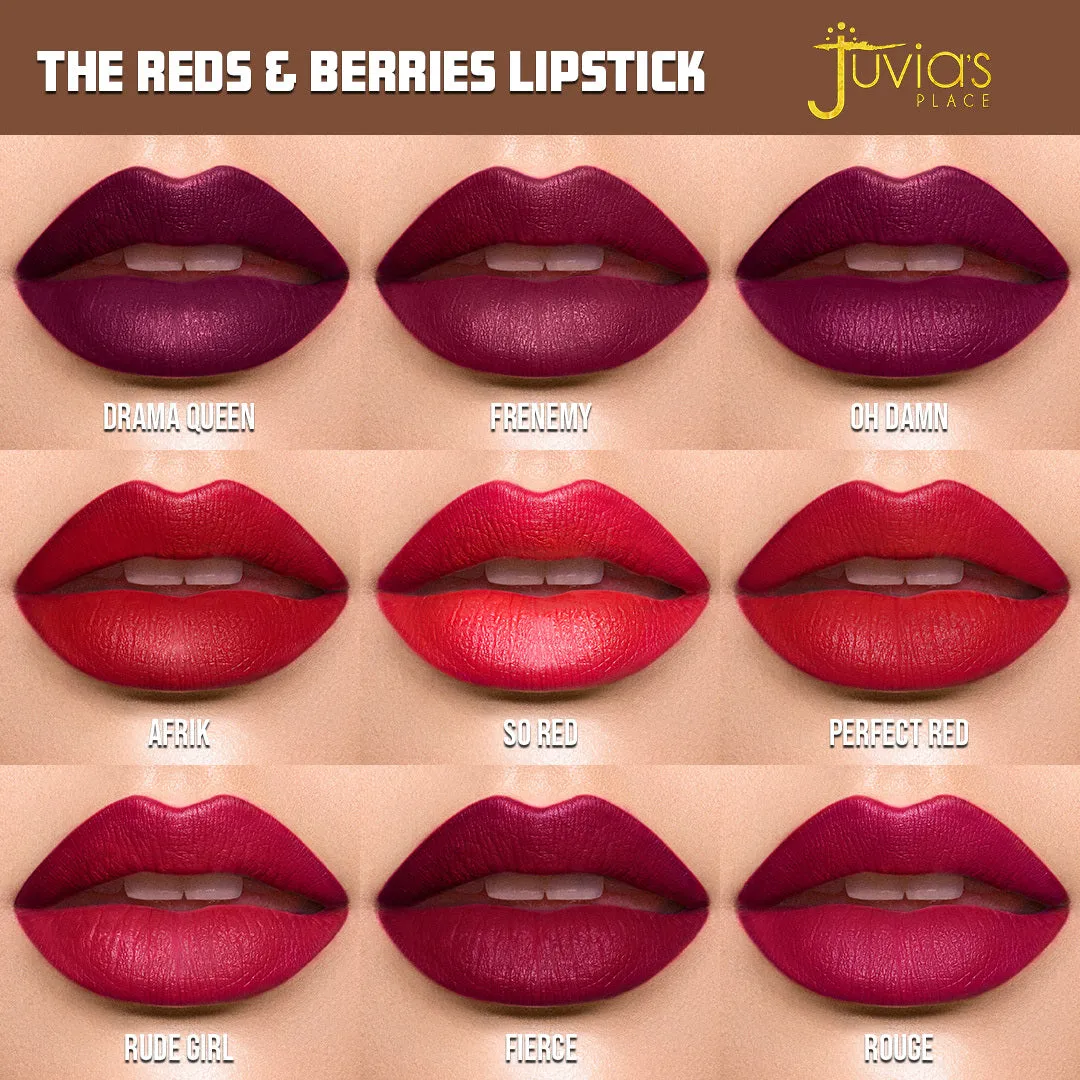 The Reds & Berries Velvety Matte Lipsticks