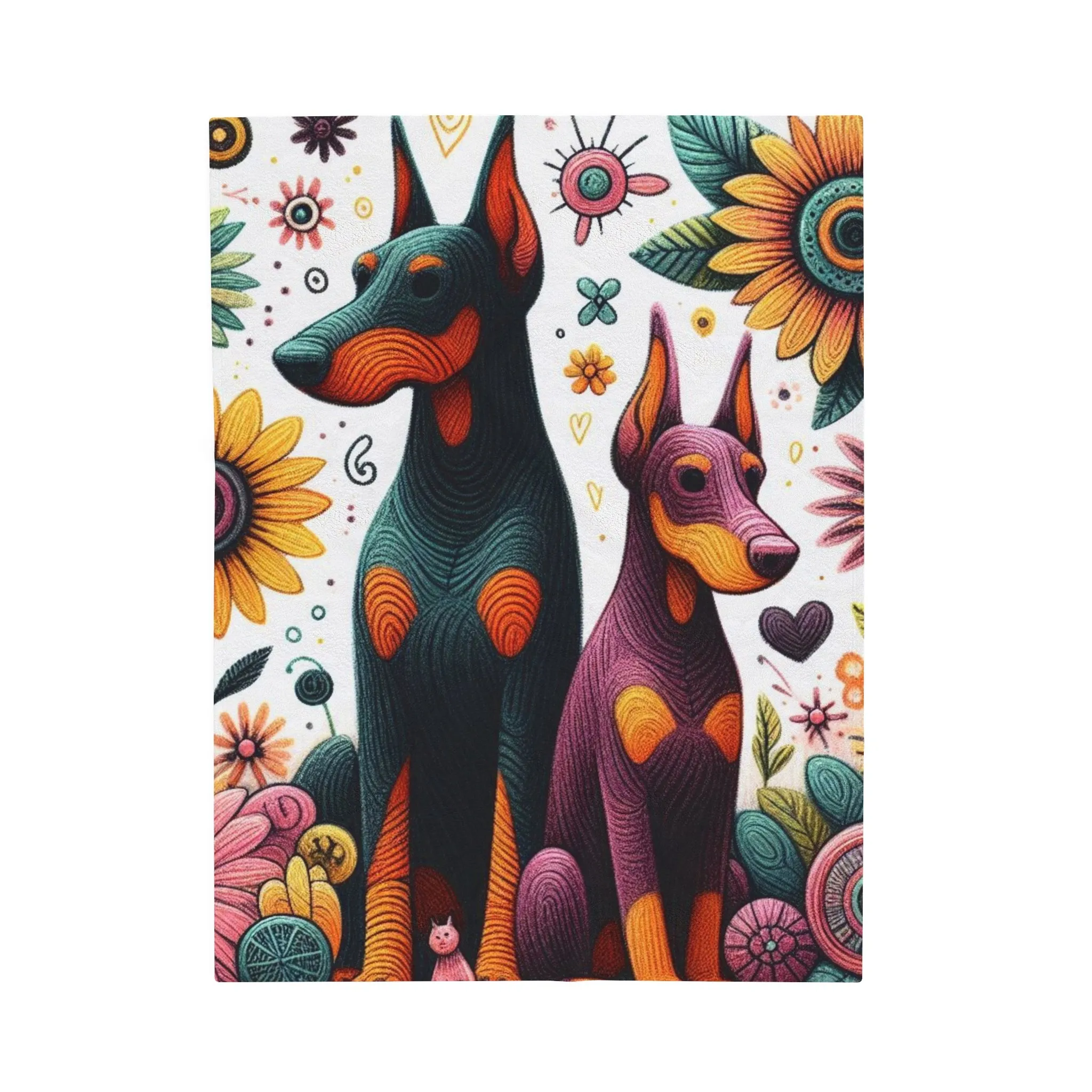 Velvety Doberman - Velveteen Plush Blanket