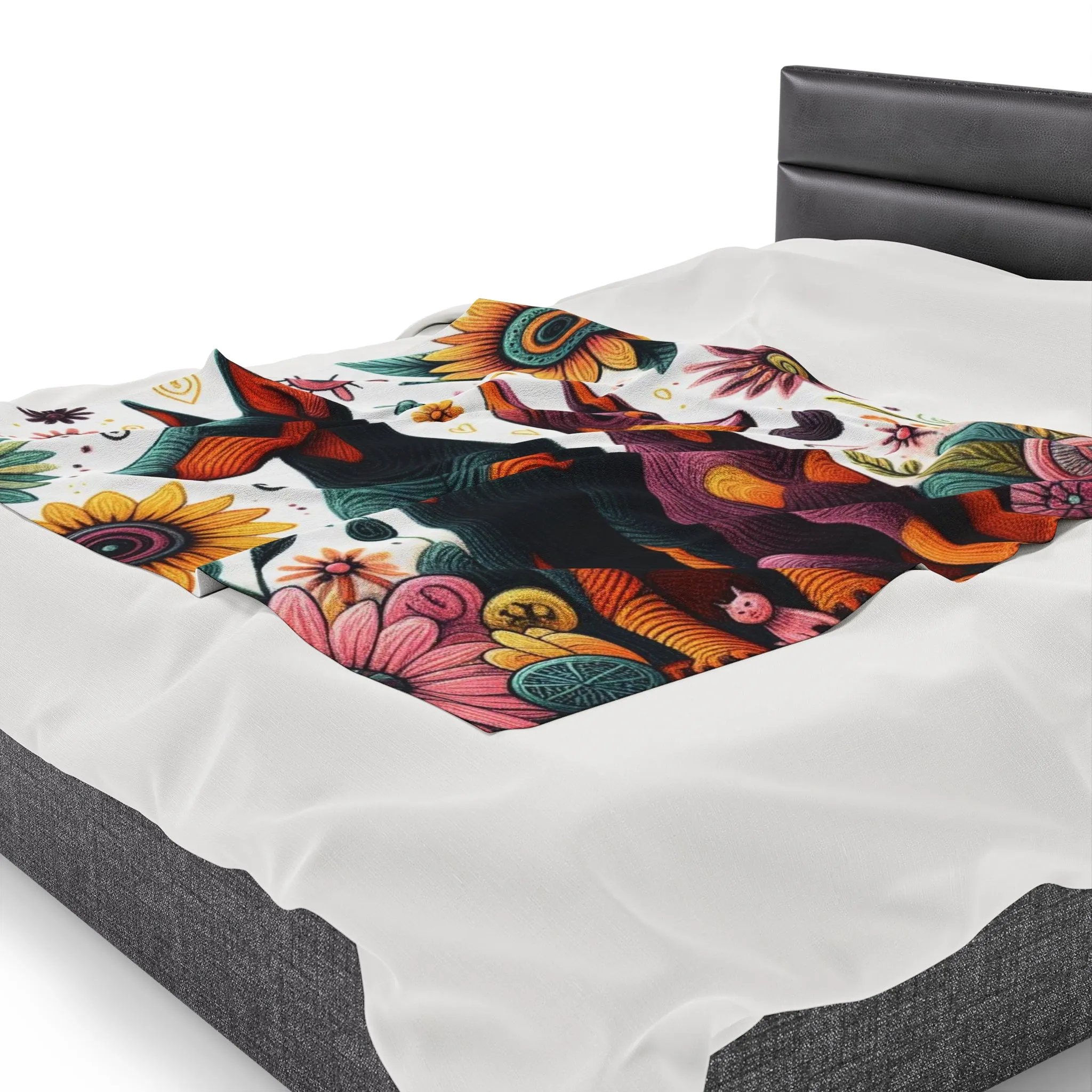 Velvety Doberman - Velveteen Plush Blanket