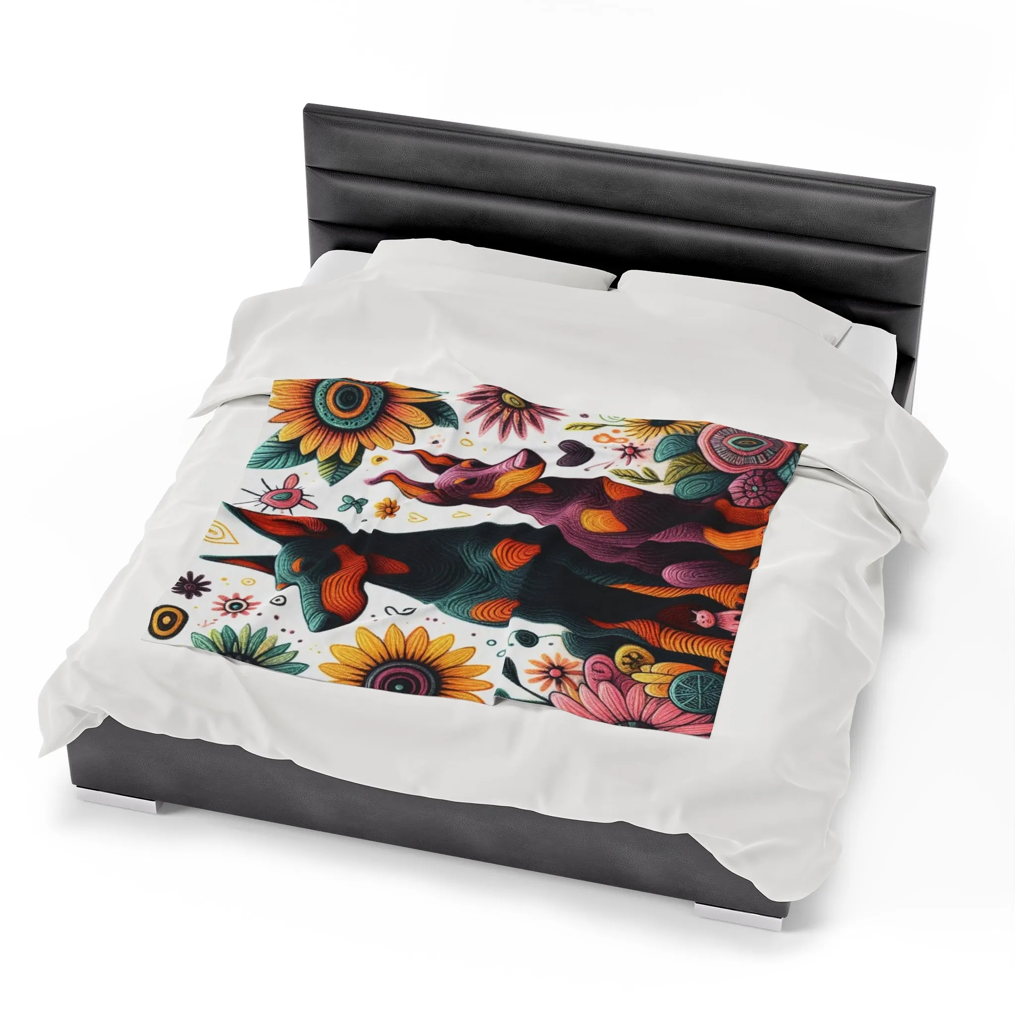 Velvety Doberman - Velveteen Plush Blanket