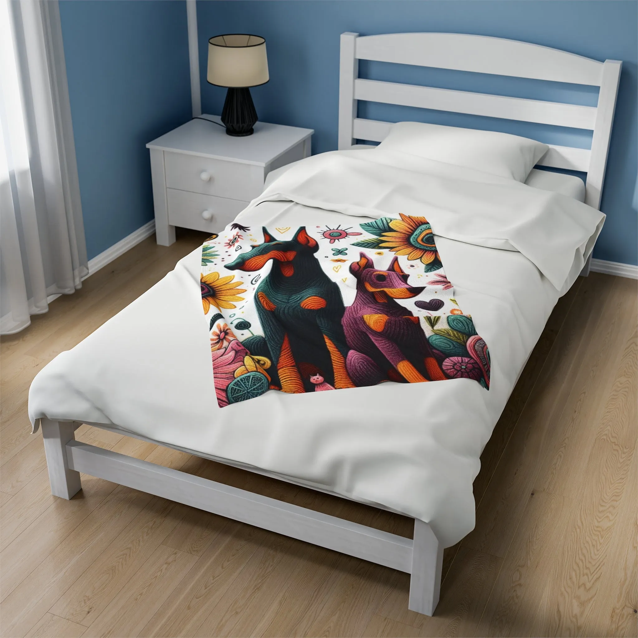 Velvety Doberman - Velveteen Plush Blanket