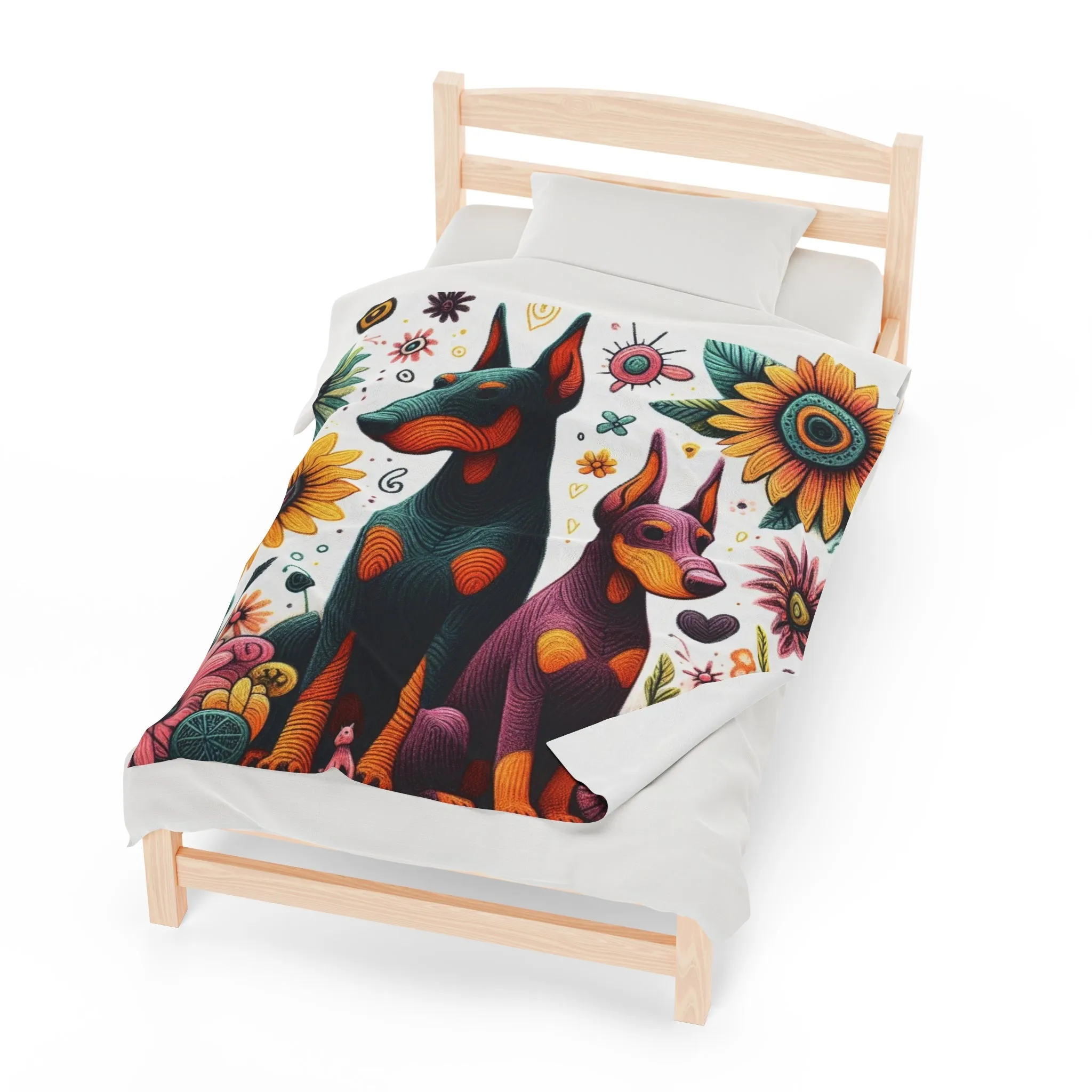 Velvety Doberman - Velveteen Plush Blanket
