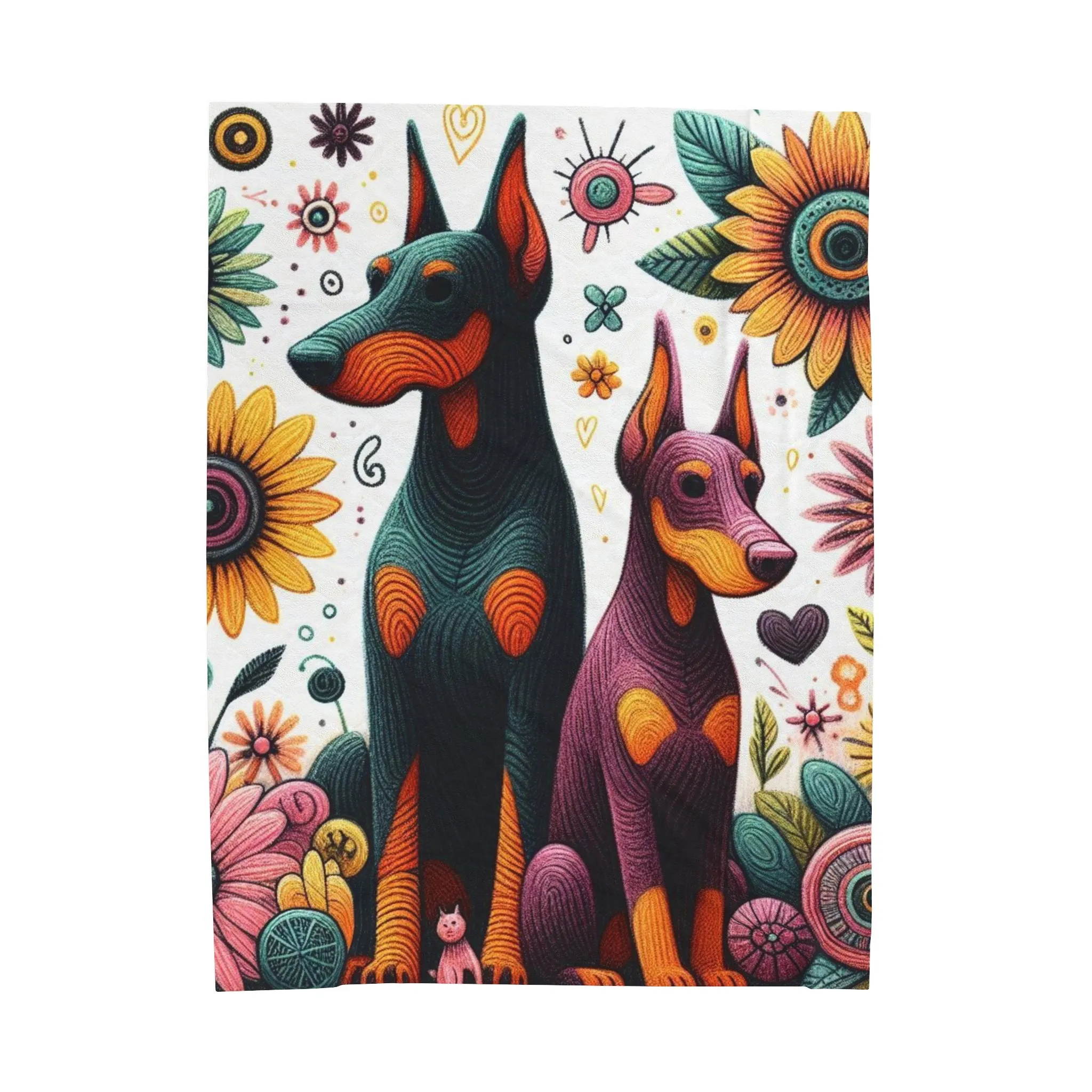 Velvety Doberman - Velveteen Plush Blanket